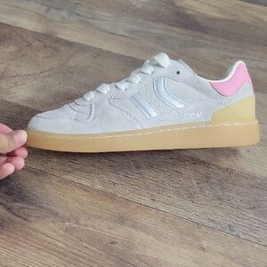Pink and White Sneakers with Gum Sole